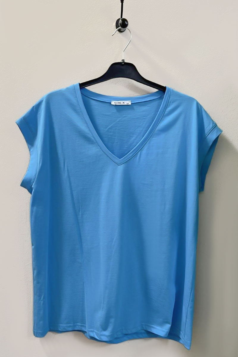Μπλούζα t-shirt basic μπλε