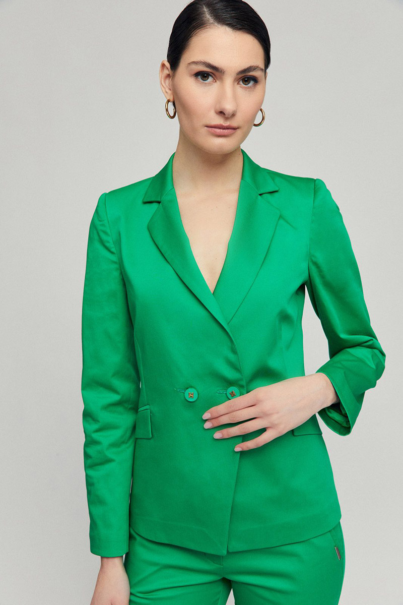 Σακάκι με σταυρωτό κούμπωμα πράσινο